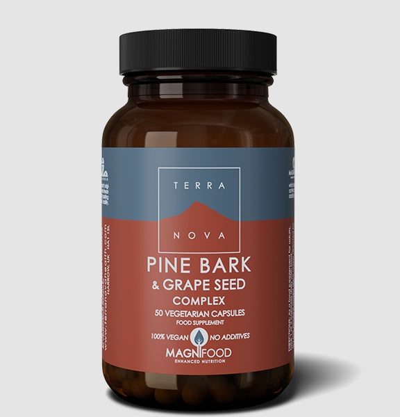 TerraNova Pine Bark & Grapeseed Complex, kosttilskud i kapselform, 50 kapsler