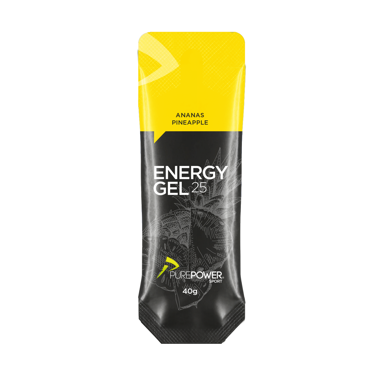 PurePower Energy Gel 25 med smag af ananas, 40 g gel til træning