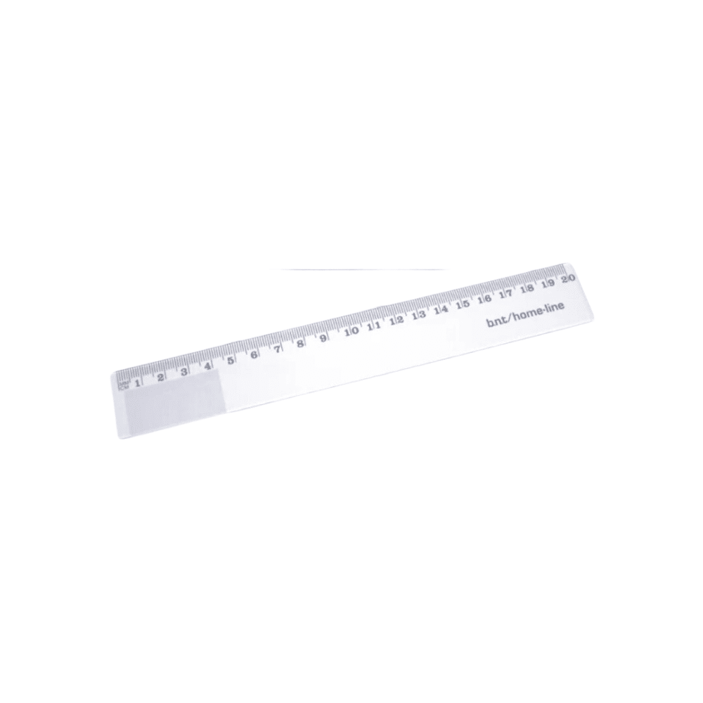 Gennemsigtig plastlineal på 20 cm