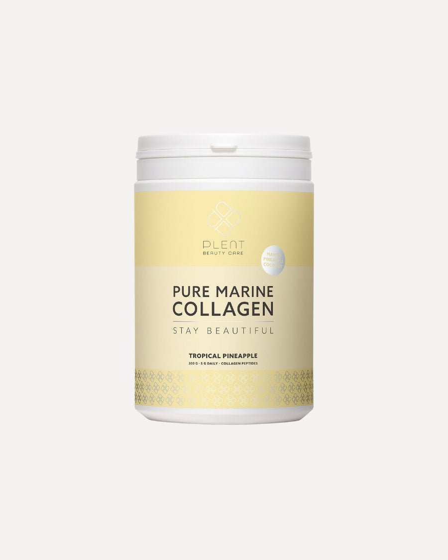Stor beholder med Plent Marine Collagen i smagen Tropical Pineapple, 300 g