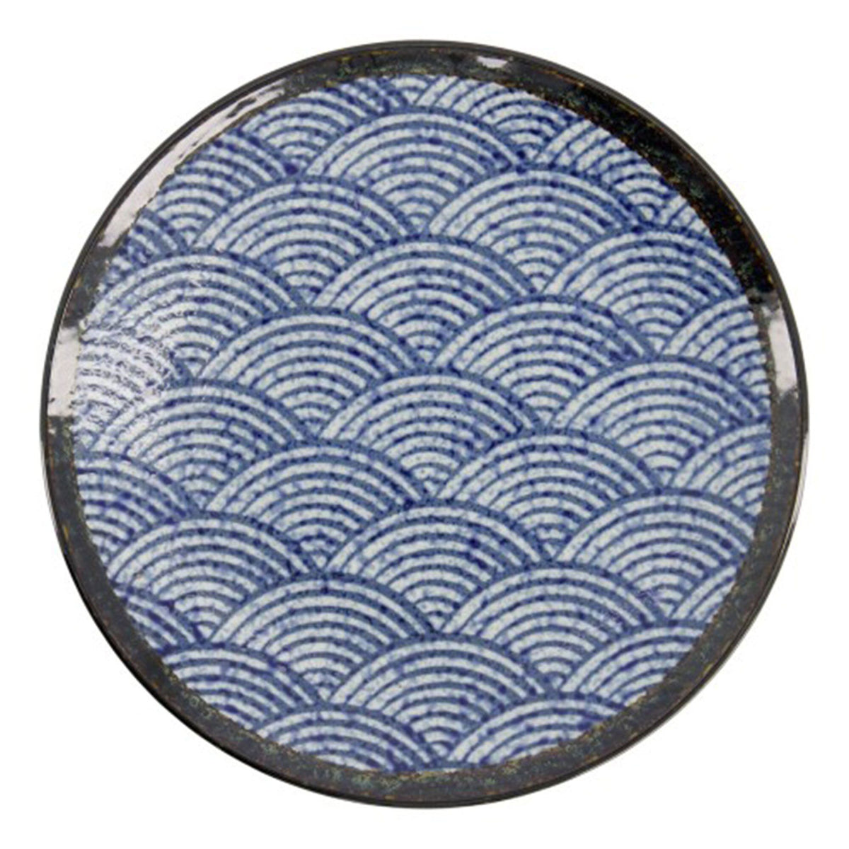 Stentøjstallerken fra Tokyo Design Studio i serien Aisai Seigaiha, 26 cm