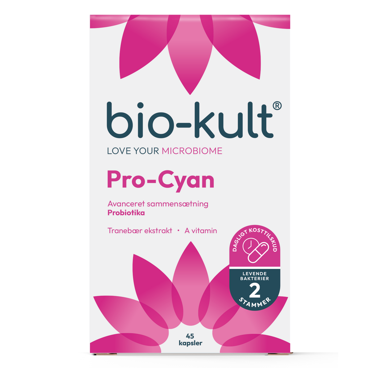 Bio-Kult Pro-Cyan probiotika med tranebærekstrakt, pakke med 60 kapsler