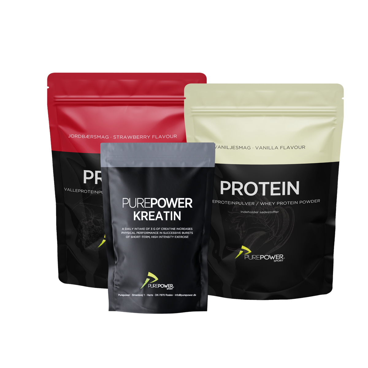 PurePower Power Build Pack, pakke med protein og kreatin