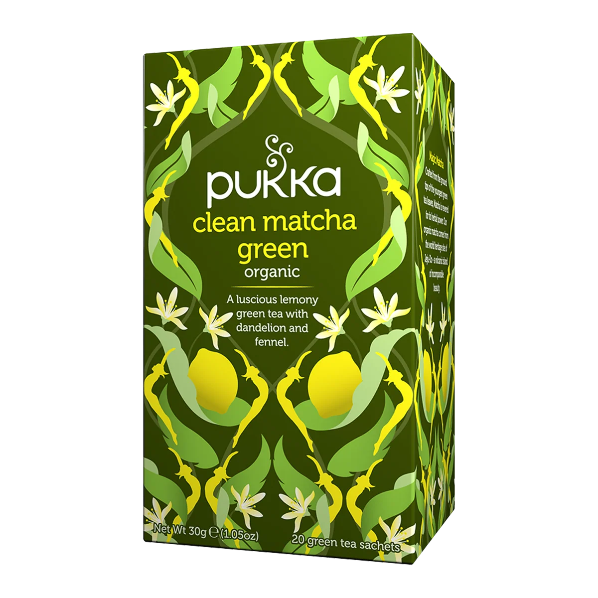 Pukka Clean Matcha Green økologisk grøn te i breve med citron og urter