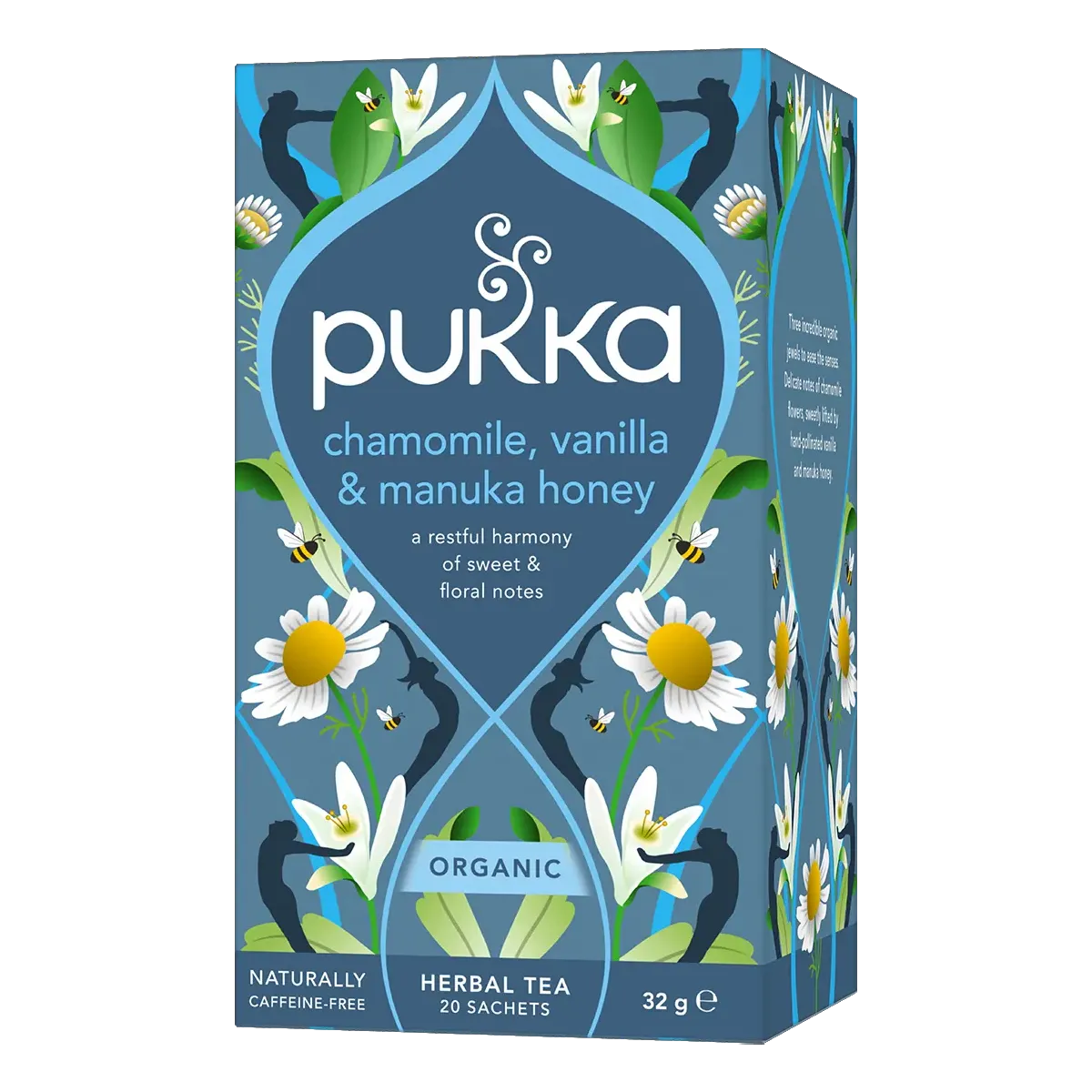Pukka Chamomile, Vanilla & Manuka Honey, økologisk kamille brevte