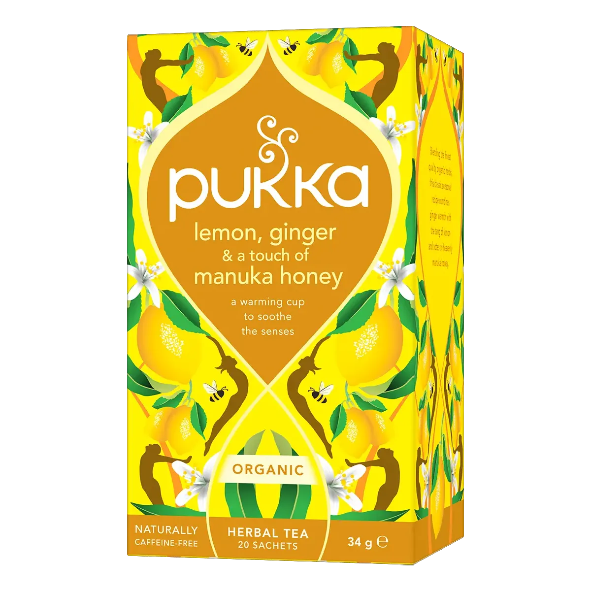 Pukka Lemon, Ginger & Manuka Honey brevte med citron, ingefær og manuka honning