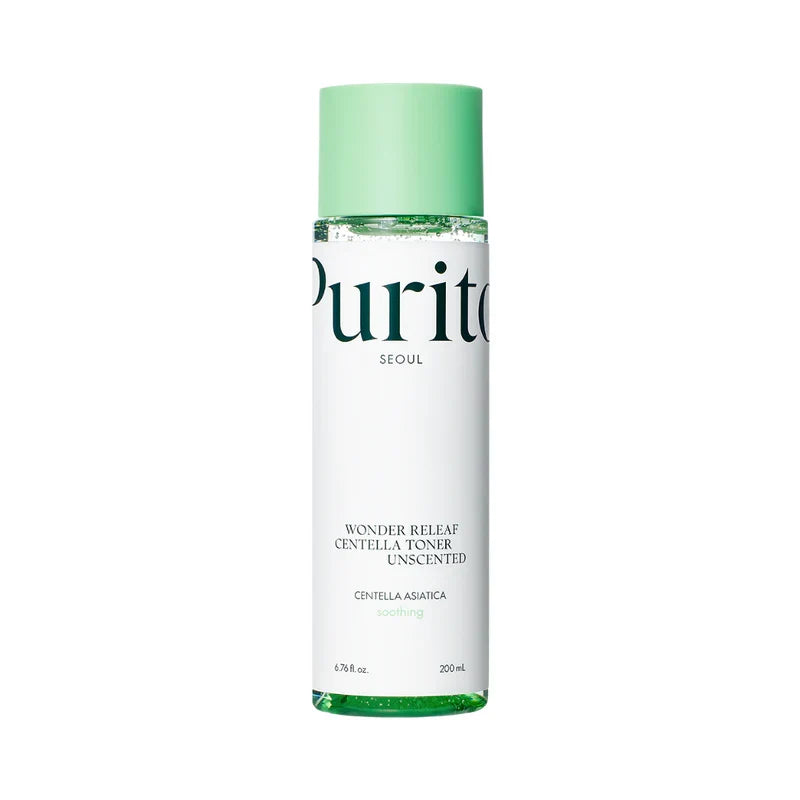 Purito Wonder Releaf Centella Toner Unscented, parfumefri toner i 200 ml flaske