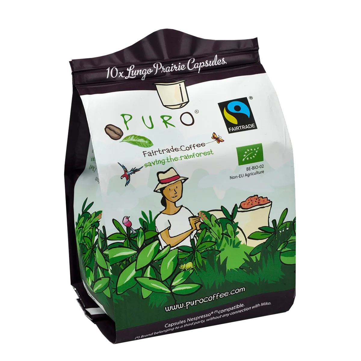 Pakke med 10 Puro Prairie lungo kaffekapsler