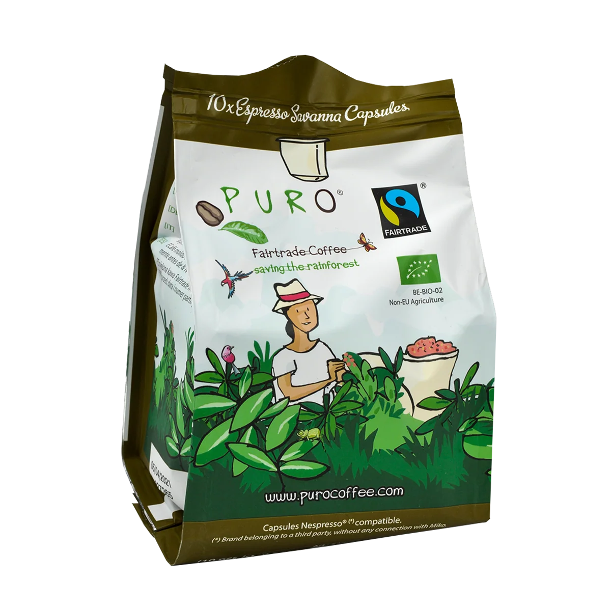 Pakke med 10 Puro Savanna Espresso kaffekapsler