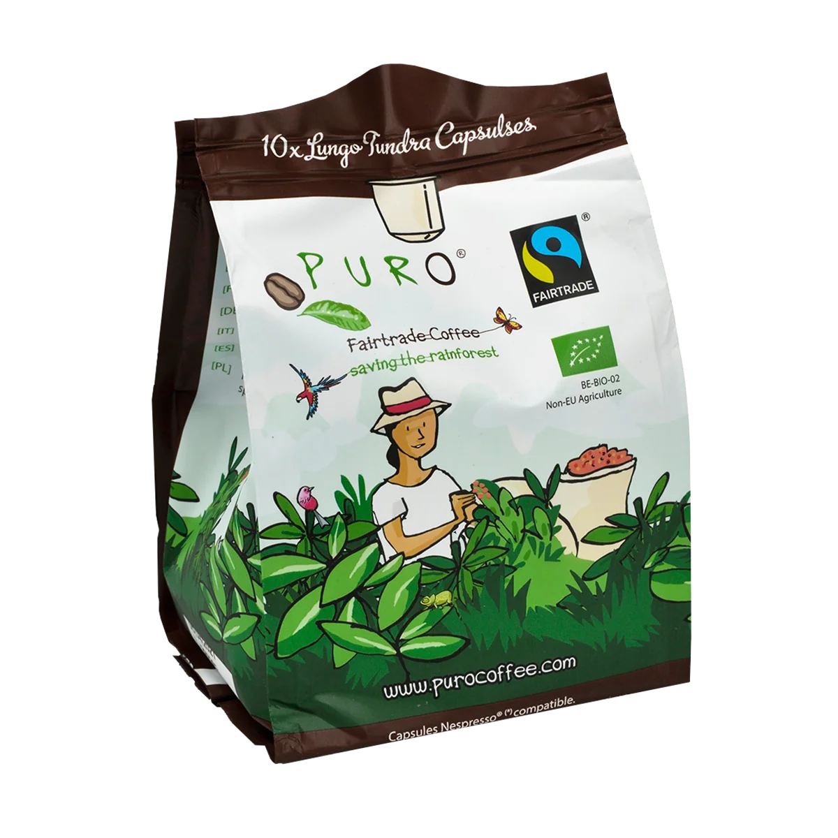 Puro Tundra lungo kaffekapsler, pakke med 10 stk.