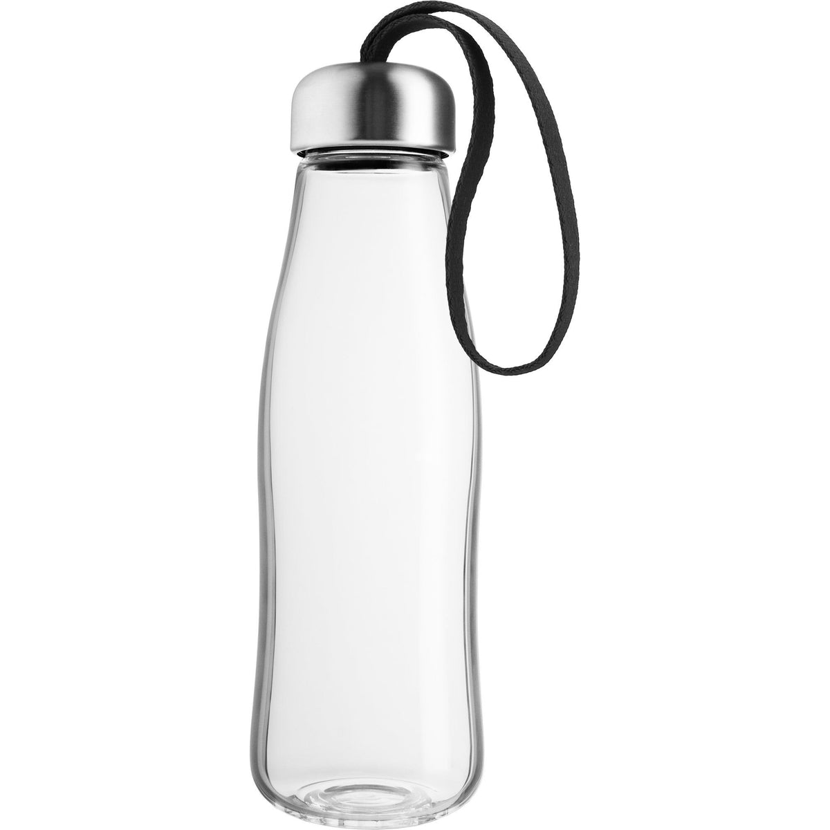 Sort Eva Solo drikkeflaske i glas på 0,5 liter