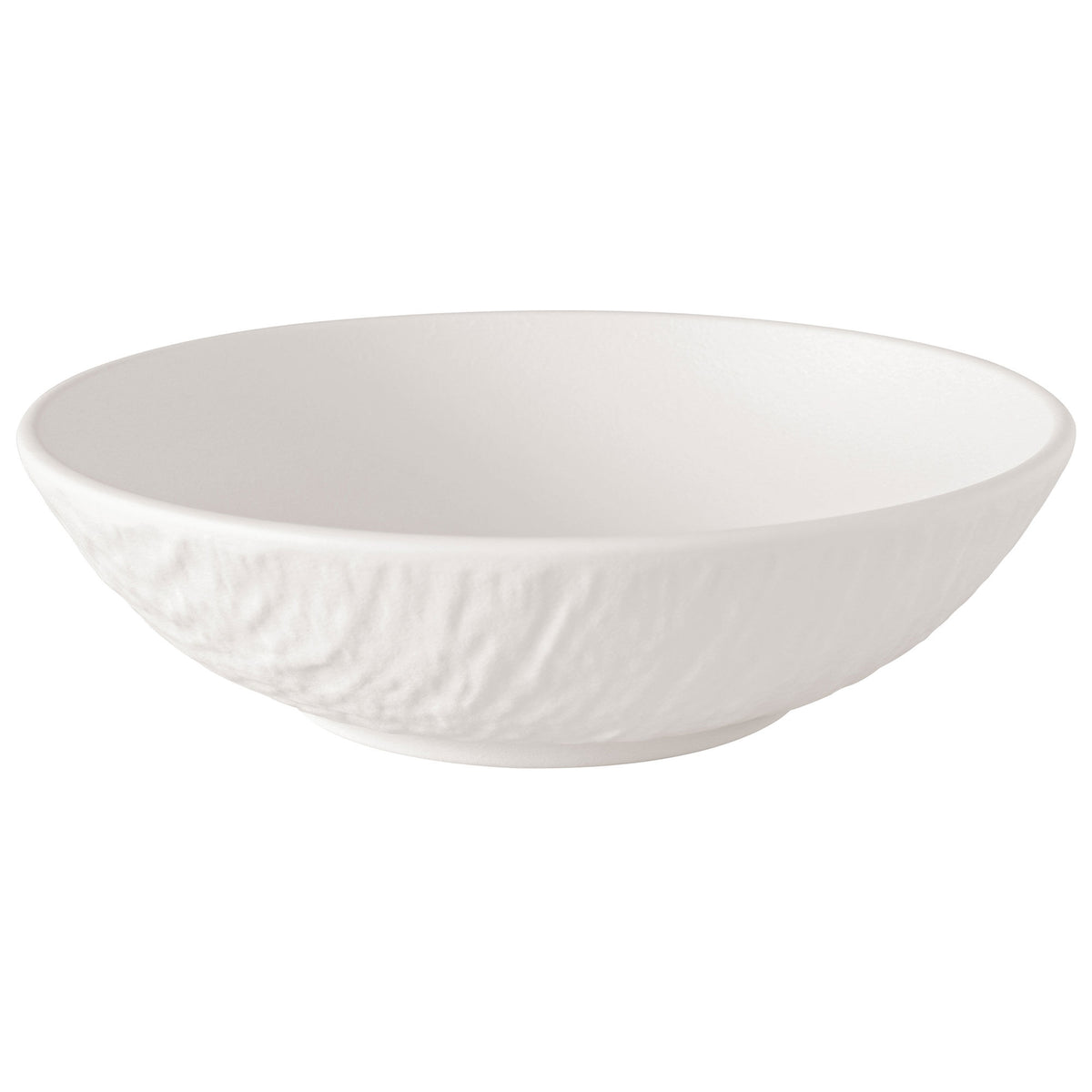 Mat hvid skål med skiferinspireret struktur fra Villeroy & Boch Manufacture Rock Blanc, 13 cm