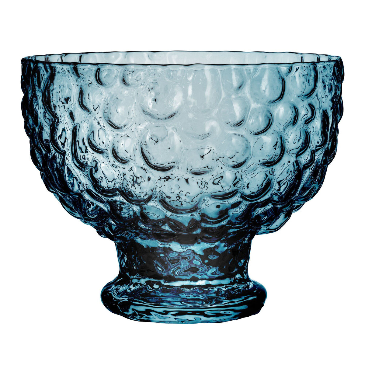 Kosta Boda Moss skål i cirkulært glas med bølgende struktur, 190 mm