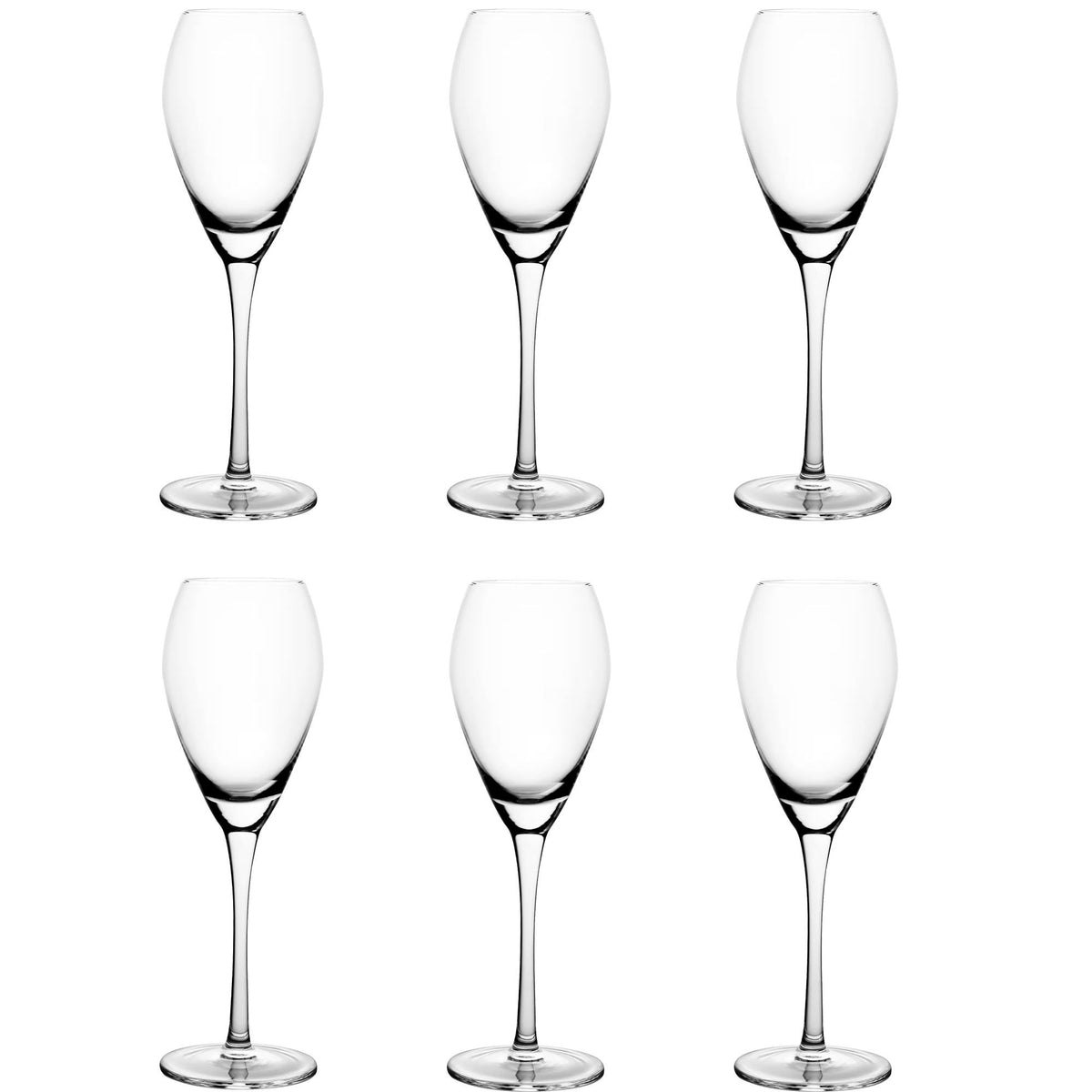 Sæt med seks Mareld champagneglas på 16 cl