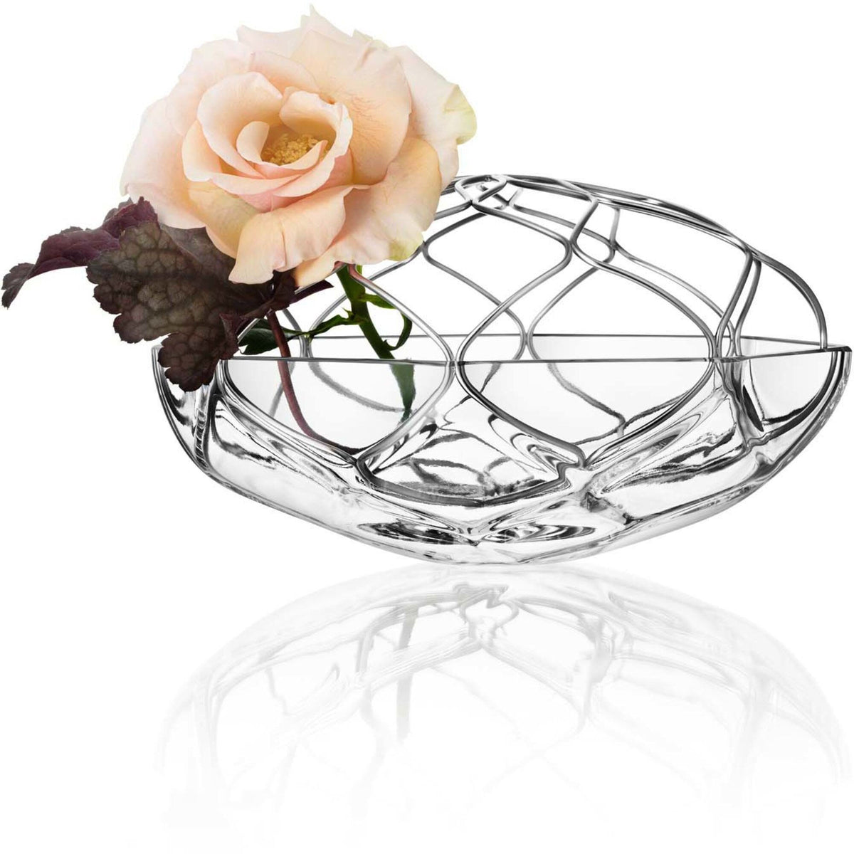 Orrefors Bloom vase i klar udgave, 23 cm, designet af Lisa Hilland