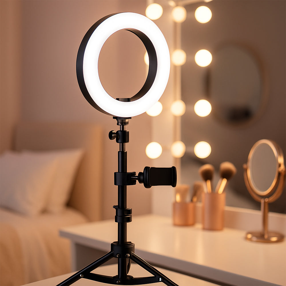 Se Ring light - 3 lysindstillinger - QX-260 - 180 cm. ✔ Kæmpe udvalg i Satana - Køb online på udsalg og tilbud lige nu ✔ Meget billig fragt og hurtig levering - Varenummer: Satana-1052542 på lager - Udsalg på Personlig pleje > Spar helt op til 57% - Kæmpe udsalg på over 739 brands