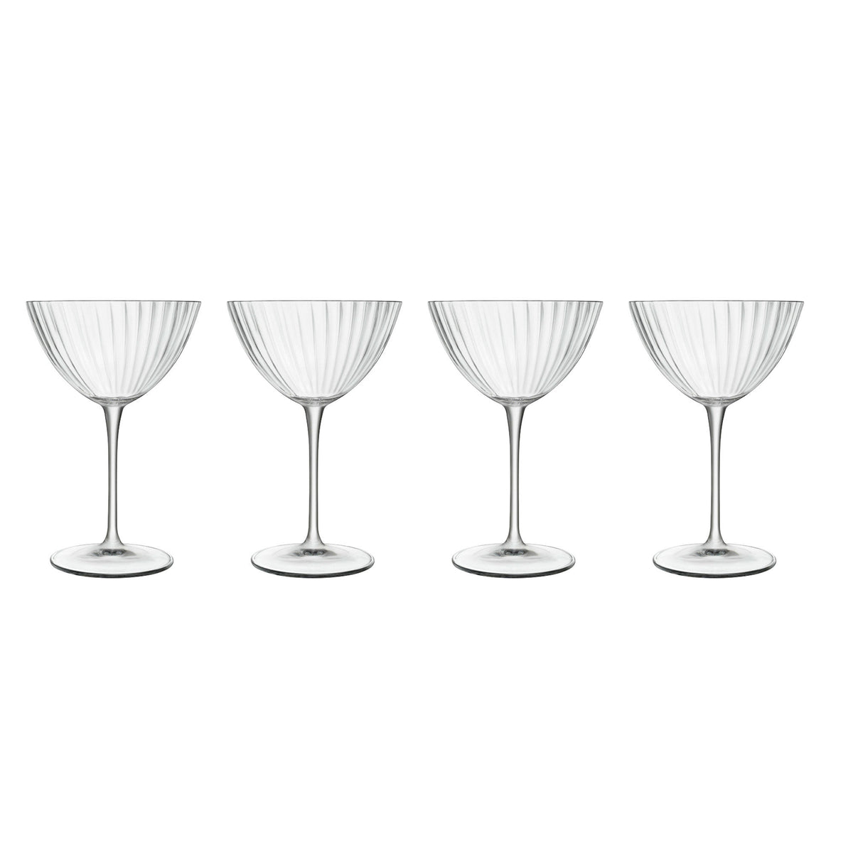 Luigi Bormioli Optica martiniglas med plisseret design, sæt med 4 stk.