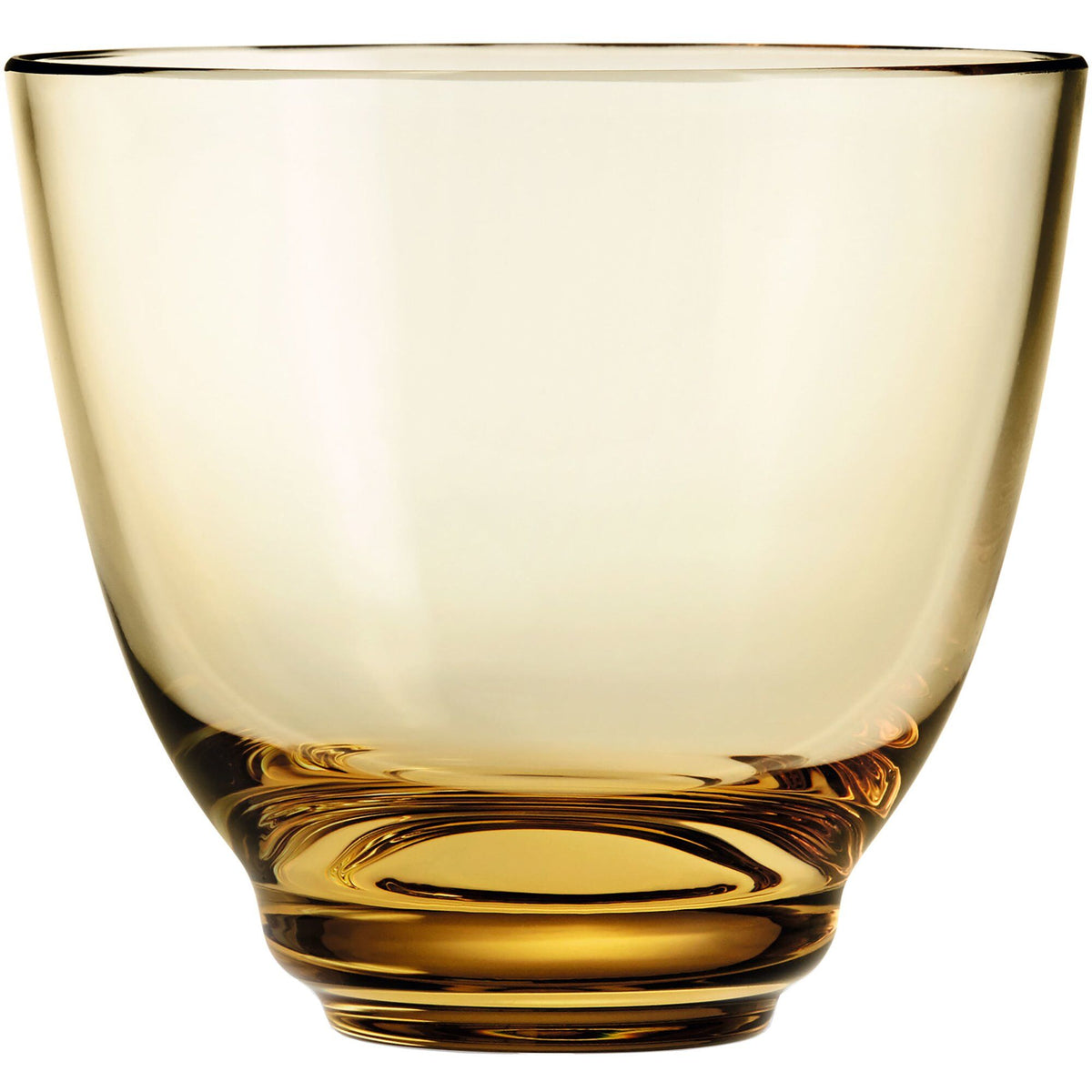 Mundblæst Holmegaard Flow vandglas på 35 cl i ravfarvet glas
