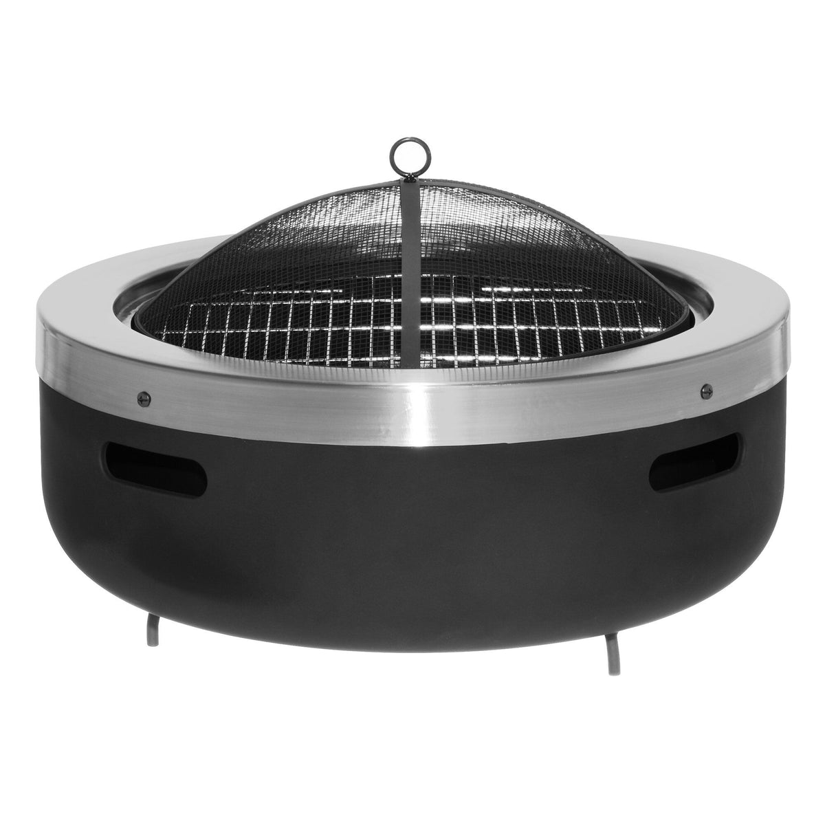 Mustang Burbank udendørs ildsted med bålfad og grillrist, 60 cm