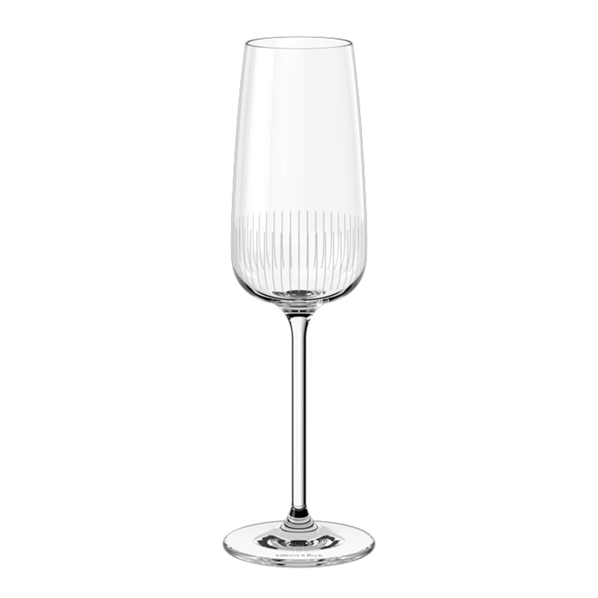 Fire Afina champagneglas med lang stilk og vertikalt relief fra Villeroy & Boch