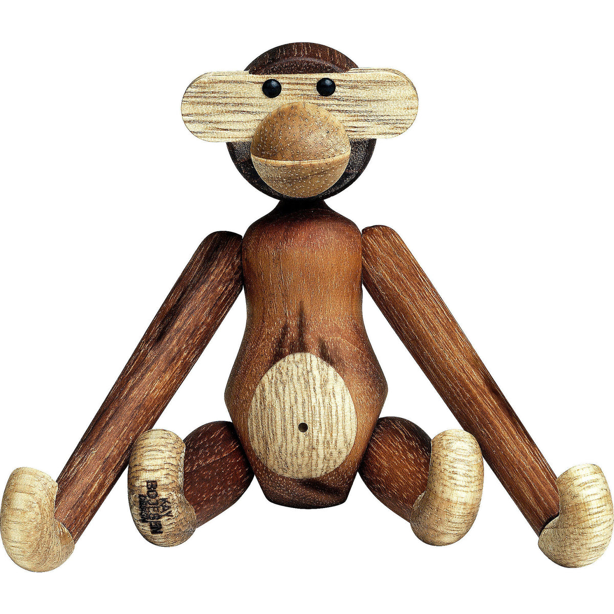 Mini abe i træ designet af Kay Bojesen, 10 cm høj