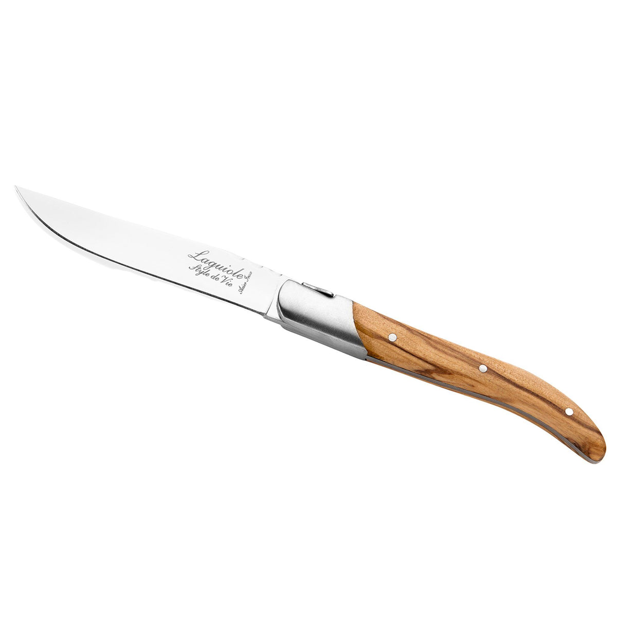 Sæt med seks Laguiole Style de Vie grillknive med skafter i oliventræ