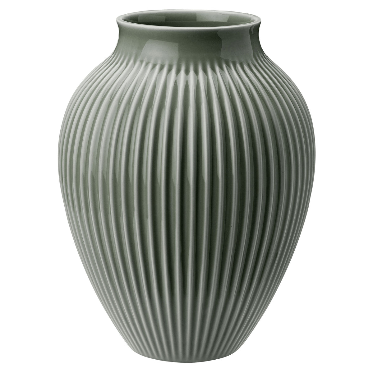 Grøn Knabstrup Ripple Celadon vase på 27 cm i keramik