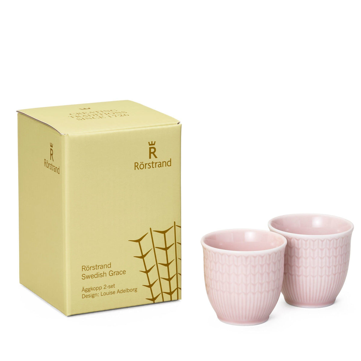 Rörstrand Swedish Grace æggebæger i rose, feldspatporcelæn, sæt med to