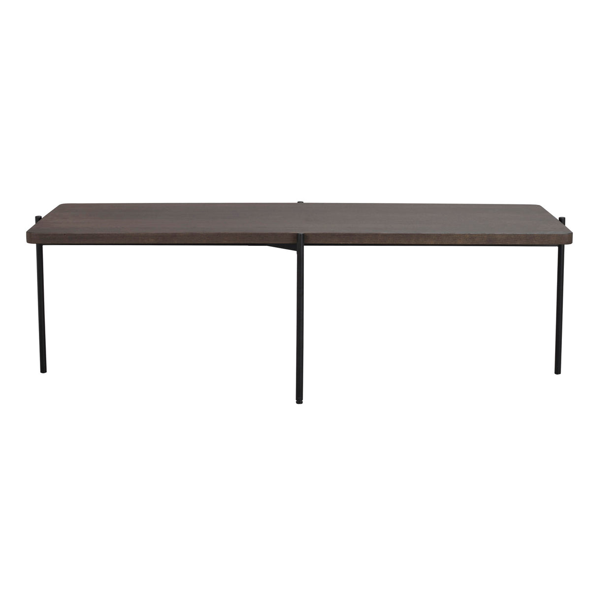 Rowico Shelton sofabord i brun asketræ og sort metal, mål 145x60 cm