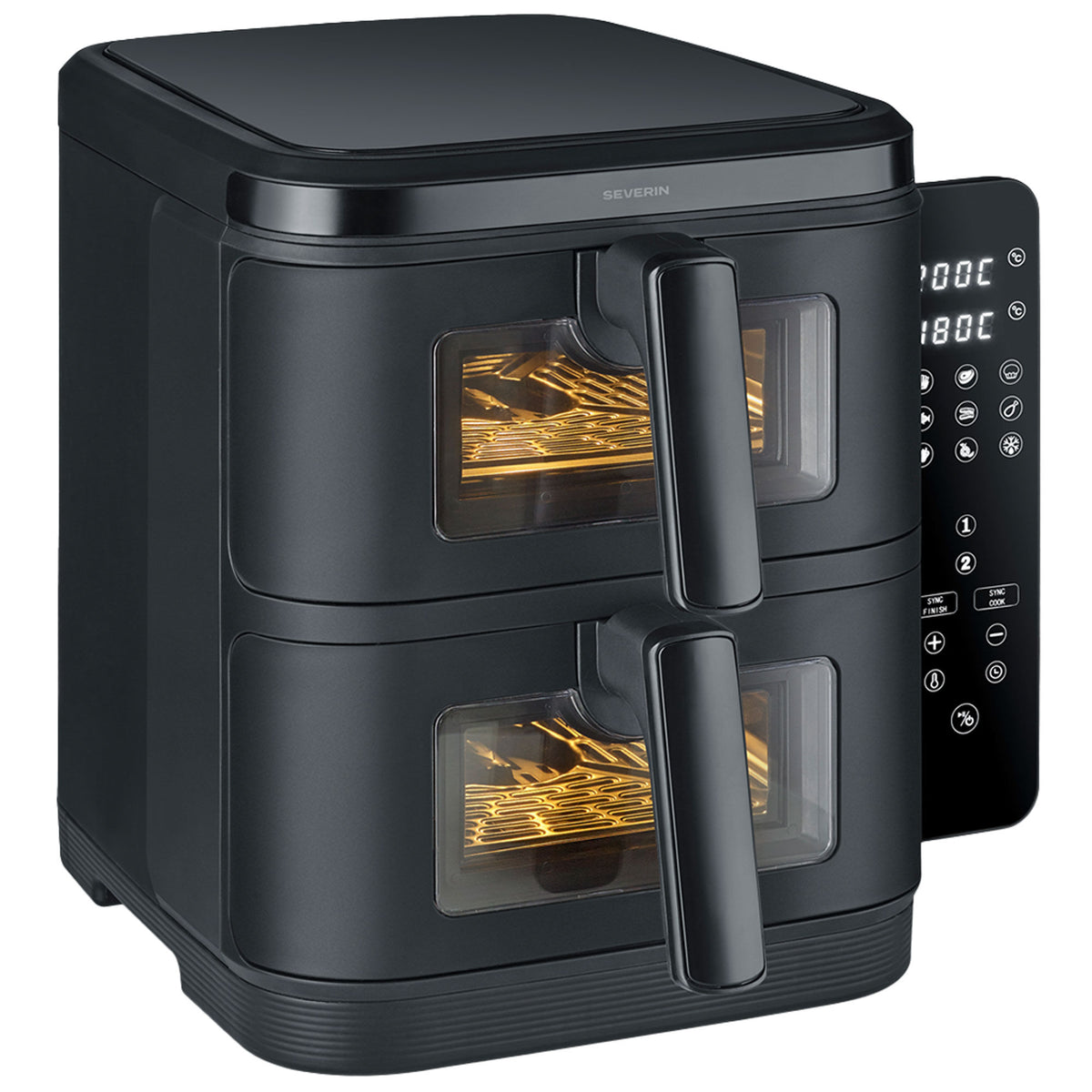 Severin FR 2468 S-Fry Duo Stack airfryer med to tilberedningskurve