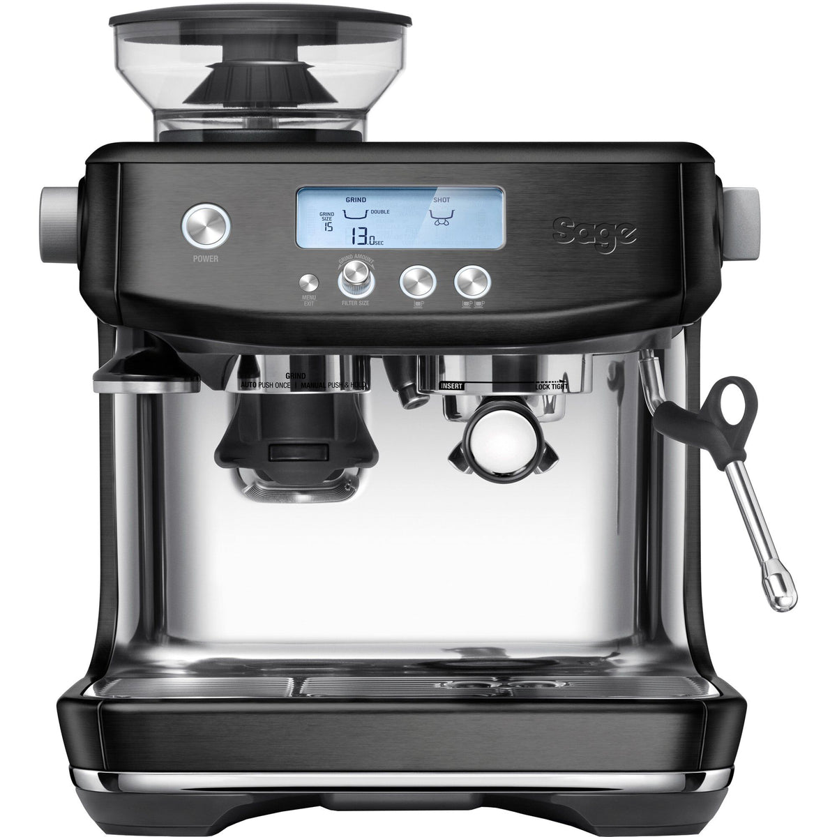 Grå Sage Barista Pro espressomaskine med integreret kaffekværn