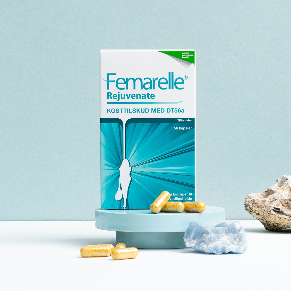 Pakning med Femarelle Rejuvenate kosttilskud, 56 kapsler
