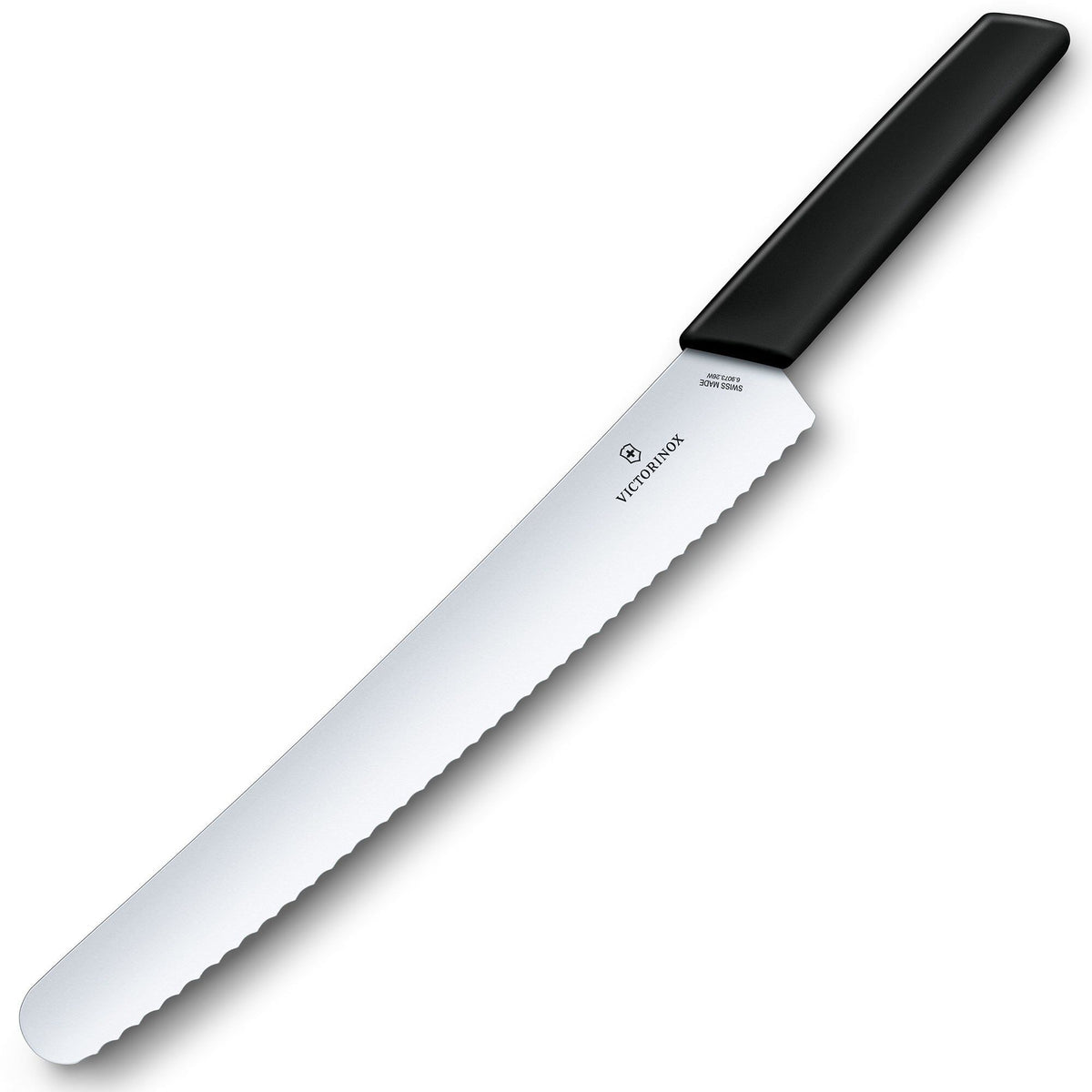 Sort Victorinox Swiss Modern brødkniv med savtakket blad på 26 cm