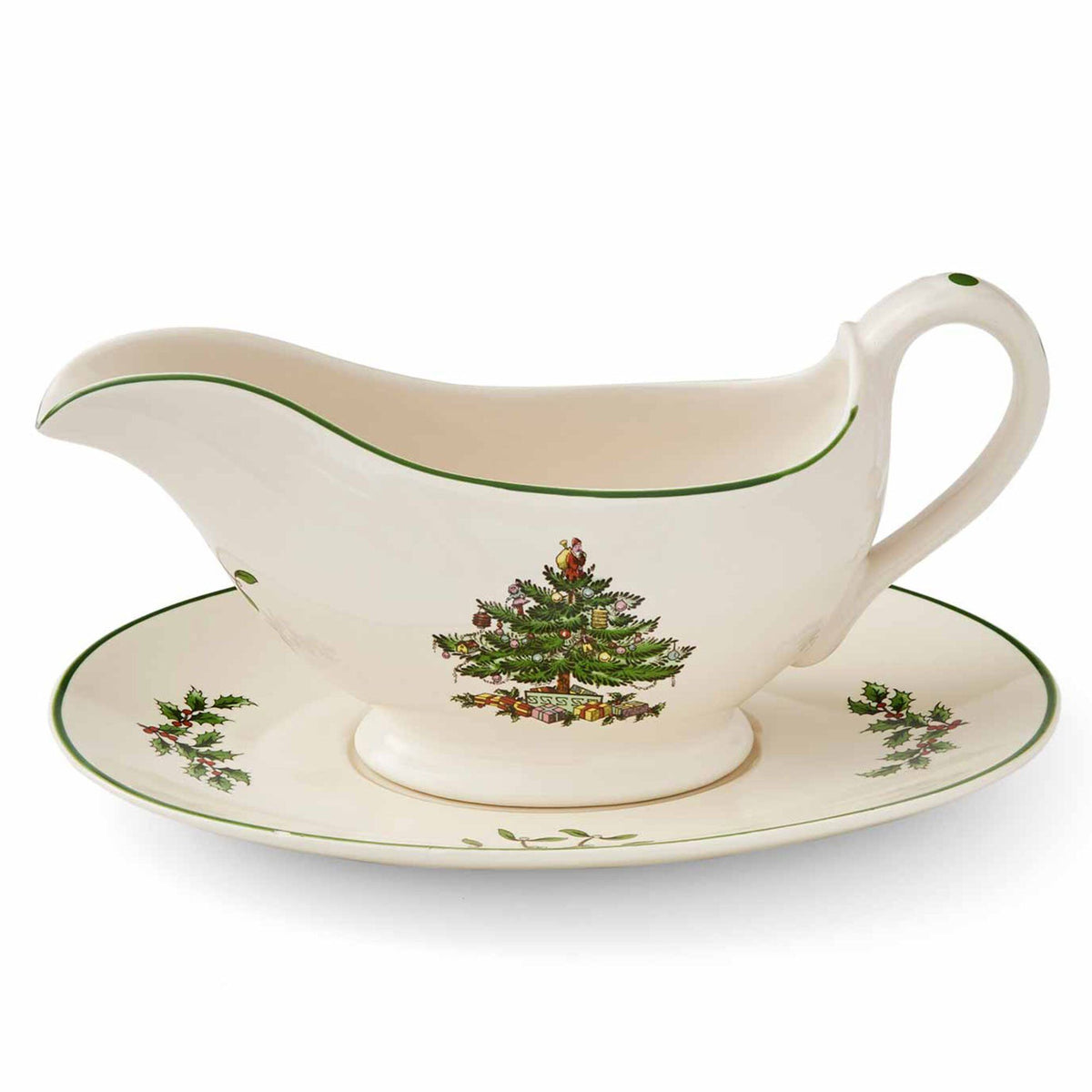 Spode Christmas Tree saucekande med fad, 31 cl