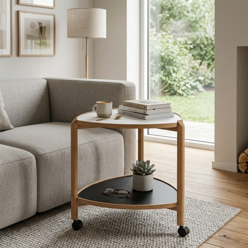 Visit rullebord fra Thomsen Furniture i bøg og melamin, 50 x 55 x 50 cm