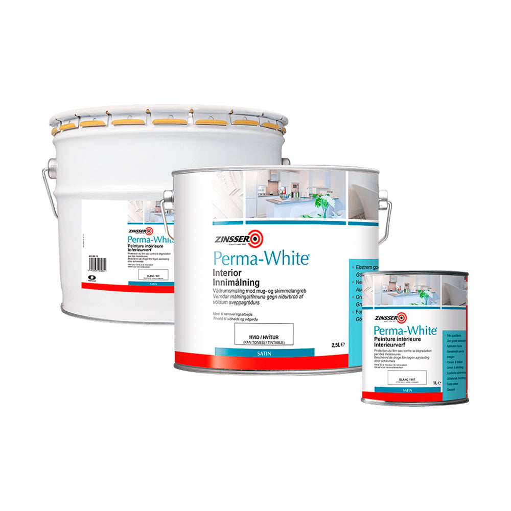 Zinsser Perma White interior mat hvid maling, 10 liter