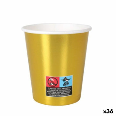 Drikkeglas sæt Algon Pap Engangsanvendelse Gylden 36 stk 200 ml 10 Dele