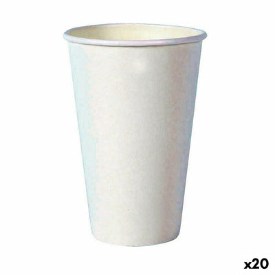 Drikkeglas sæt Algon Engangsanvendelse Pap Hvid 35 Dele 350 ml 20 stk