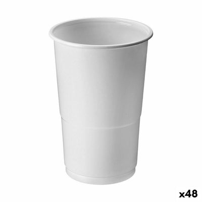 Plastikglas & Plastikkrus Algon Hvid 25 Dele 250 ml 48 stk