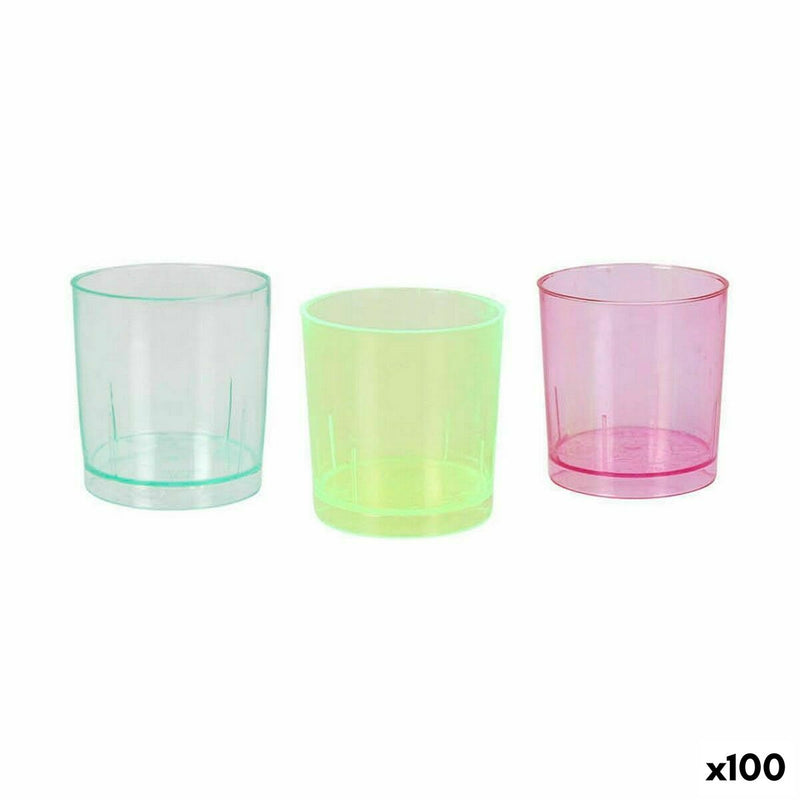 Sæt med shots glas Algon Genanvendelig Multifarvet 10 Dele 30 ml (100 enheder)