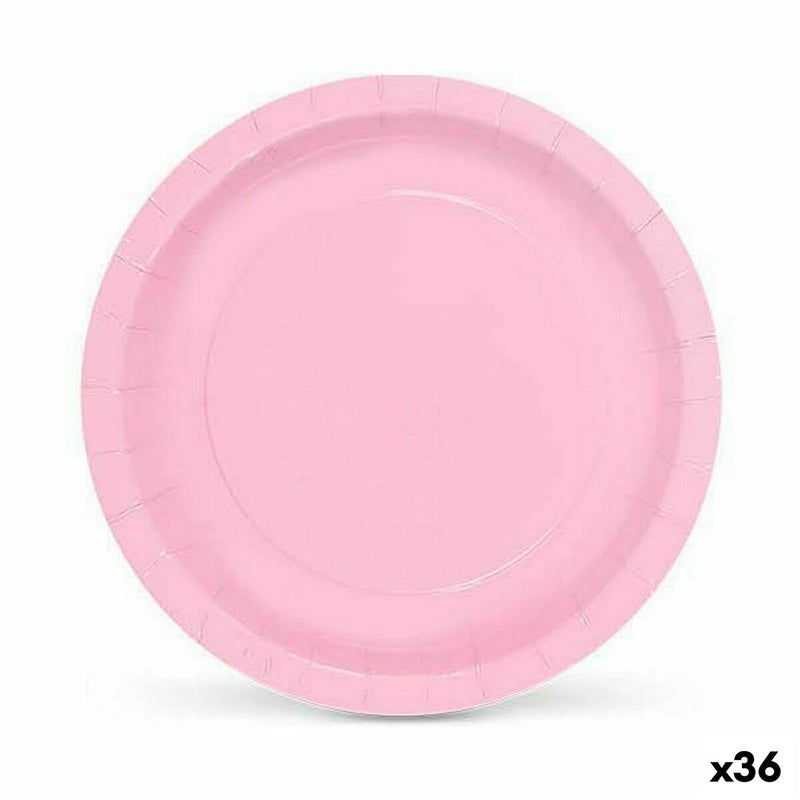 Tallerken Algon Engangsanvendelse Pap 20 cm Pink 10 Dele (36 Enheder)