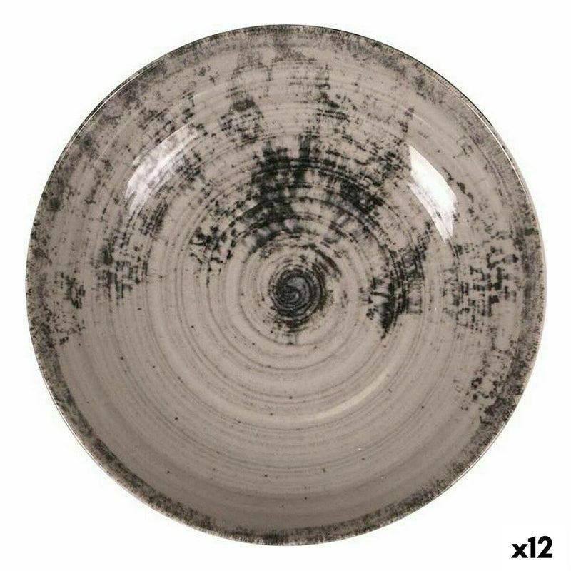 Dyb tallerken La Mediterránea Aspe Grå Ø 22,7 x 5 cm (12 enheder)
