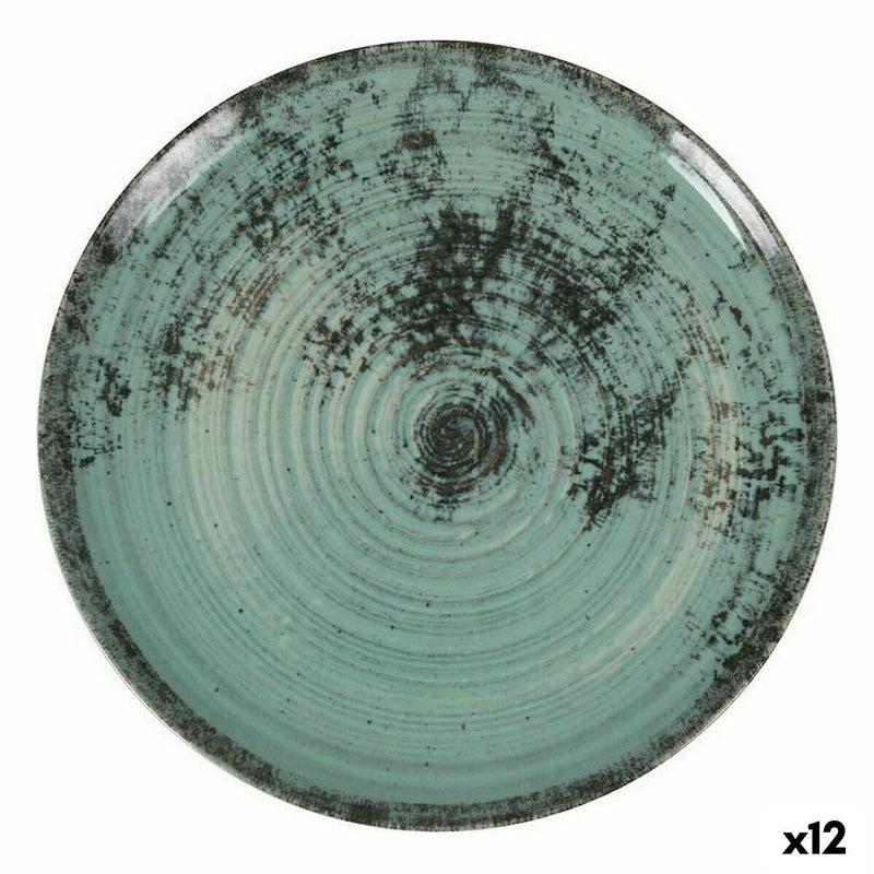 Flad tallerken La Mediterránea Aspe Turkisblå Ø 26 x 2,5 cm (12 enheder)