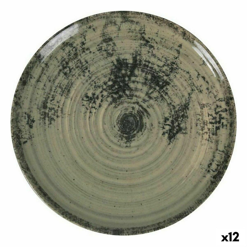 Flad tallerken La Mediterránea Aspe Grøn Ø 26 x 2,5 cm (12 enheder)