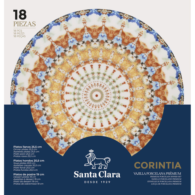 Tallerkensæt Santa Clara Corintia 18 Dele Porcelæn (2 enheder)
