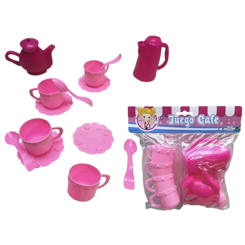 Kaffesæt Pink Legetøj 14 Dele Plastik