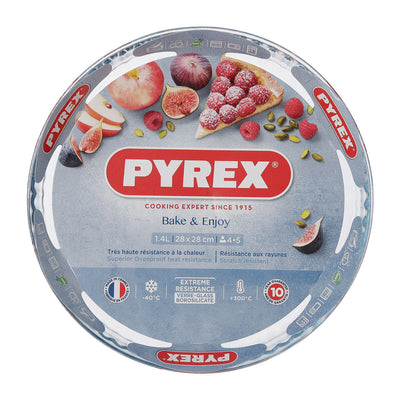 Bageform Pyrex Classic Vidrio Cirkulær Flad 27,7 x 27,7 x 3,5 cm (6 enheder)