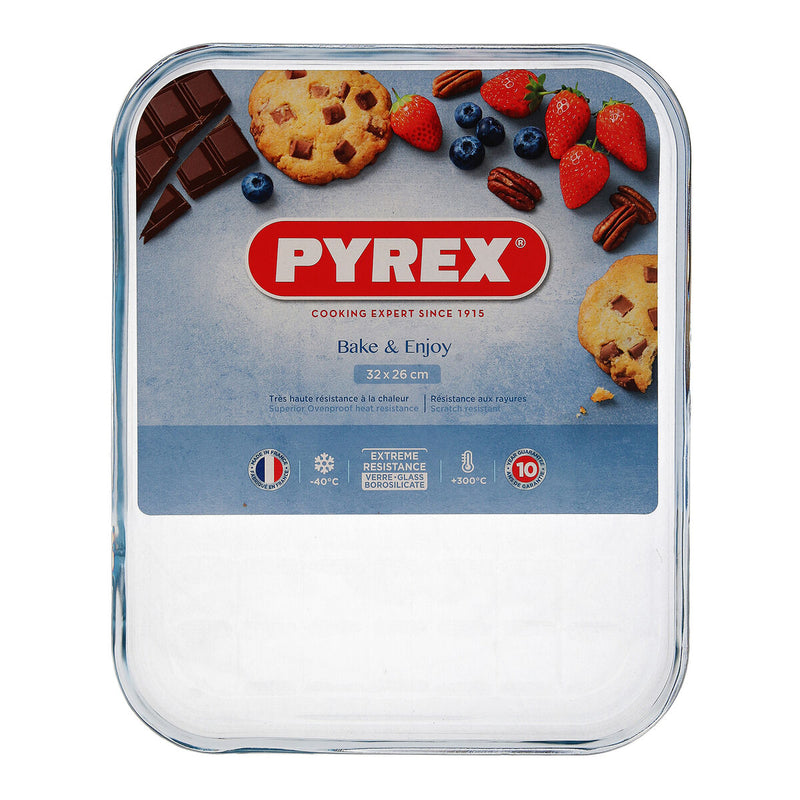 Bageform Pyrex Classic Vidrio Flad Glas 33 x 27 x 2 cm (6 enheder)