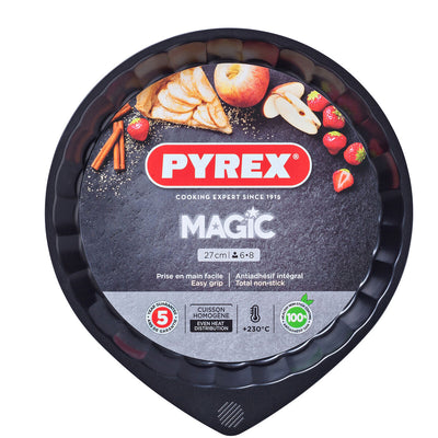 Bageform Pyrex Magic Cirkulær Sort Flad Ø 27 cm (6 enheder)
