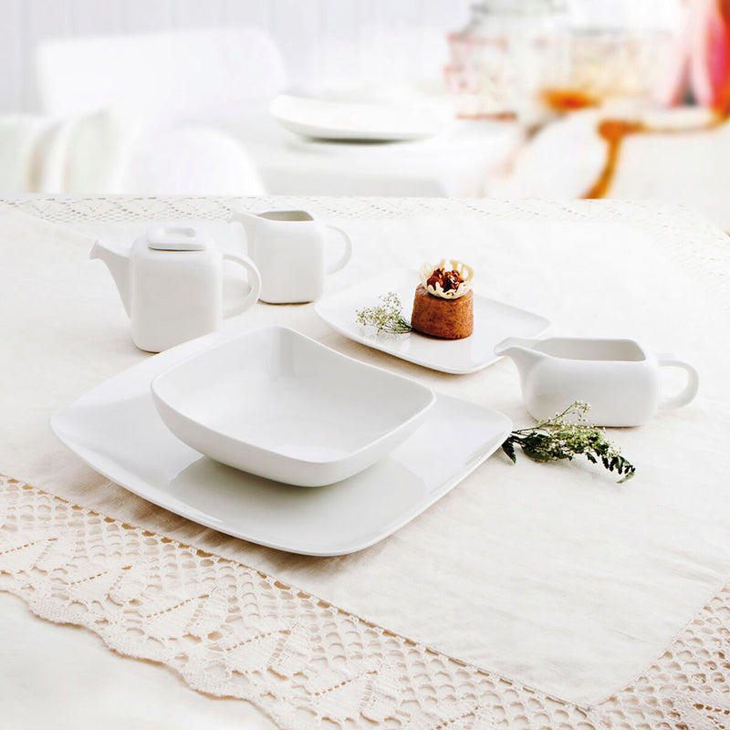 Desserttallerken Ariane Vita Firkantet Keramik Hvid 20 x 17 cm 12 stk